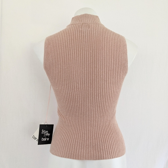 Becca Tilley x Bar III Mock Neck Sleeveless Ribbed Chenille Sweater, XS NWT - Picture 5 of 6